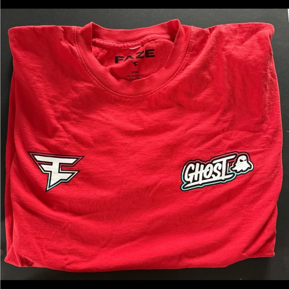 Men's Faze Clan collab with Ghost Promo T-Shirt L Large Worn Once